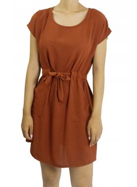 Vestito corto con fiocco girocollo